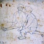 Disegni di Brancaleone Cugusi da Romana: studio per Bambina e bambino -2