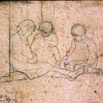 Disegni di Brancaleone Cugusi da Romana: studio per Tre bambine - 3