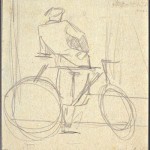 Disegni di Brancaleone Cugusi da Romana: studio per Ciclista