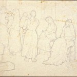 Disegni di Brancaleone Cugusi da Romana: studio per Donne e bambini