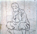 Disegni di Brancaleone Cugusi da Romana: studio per Ragazzo pensieroso