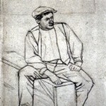 Disegni di Brancaleone Cugusi da Romana: studio per Fumatore