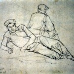 Disegni di Brancaleone Cugusi da Romana: studio per Due uomini
