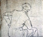 Disegni di Brancaleone Cugusi da Romana: studio per Giovane di spalle