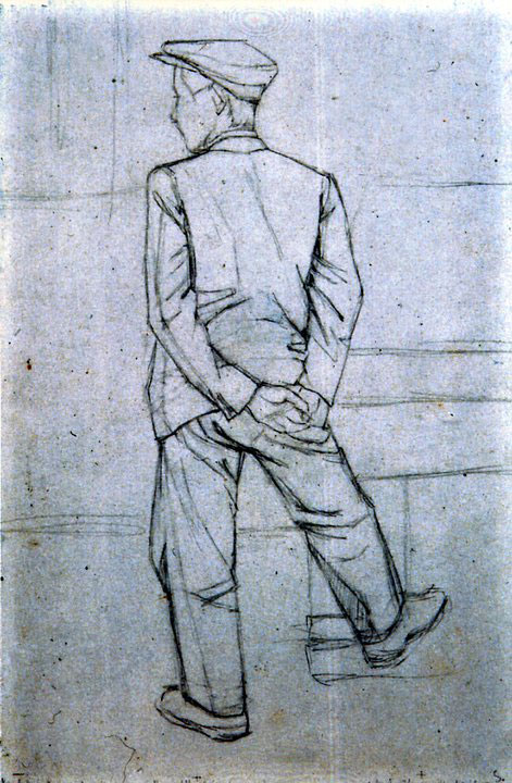 Disegni di Brancaleone Cugusi da Romana: studio per Uomo di spalle