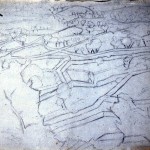 Disegni di Brancaleone Cugusi da Romana: studio per Paesaggio - 2