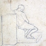 Disegni di Brancaleone Cugusi da Romana: Ragazza seduta di spalle